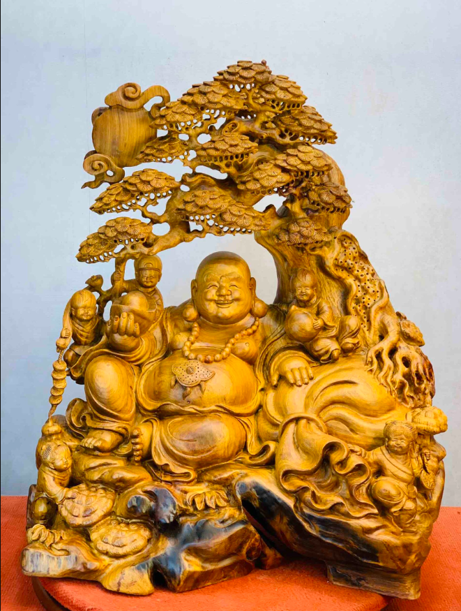 Tượng Di Lặc Ngũ Phúc Gỗ Hương
